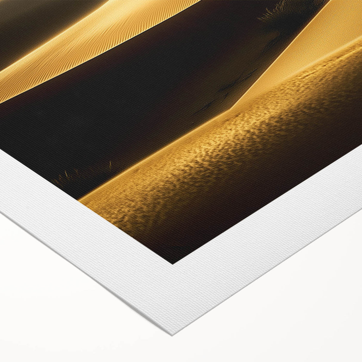 Colorful rolled canvas showcasing a stunning desert landscape with vibrant dunes, ideal for wall decor, elegantly packaged in a protective cardboard tube.