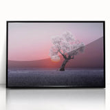 Framed acrylic artwork showcasing a vibrant landscape of rolling fields, presented in a sleek black frame, ideal for modern home decor.