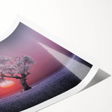 Vibrant rolled canvas print showcasing a stunning landscape of rolling fields under a bright blue sky, perfect for home decor or art enthusiasts, packaged securely in a protective tube.