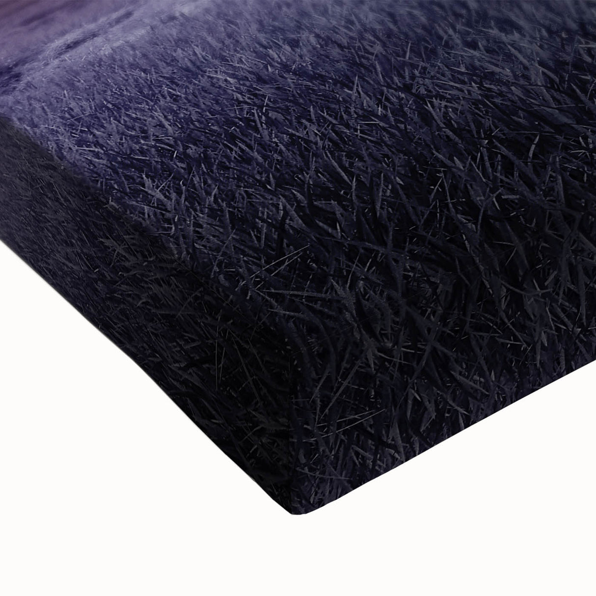 Close-up of a vibrant stretched canvas print showcasing a serene landscape with rolling fields and a clear blue sky, ideal for home decor and art enthusiasts.