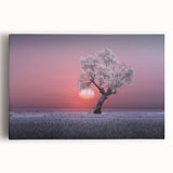 Vibrant stretched canvas artwork depicting a serene landscape of lush green fields under a clear blue sky, ideal for enhancing home decor with natural beauty.