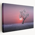 Vibrant stretched canvas artwork depicting a serene landscape with rolling fields and a clear blue sky, showcasing rich greens and warm earth tones, perfect for home decor.