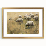 Elegant gold-framed landscape artwork with a white mat, showcasing serene natural scenery, perfect for home decor or gallery display. Ideal for enhancing living spaces.