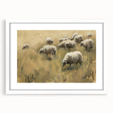 White-framed landscape art piece displayed with a white mat, showcasing serene natural scenery that enhances home decor aesthetics. Ideal for modern interiors.