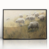 Framed acrylic artwork showcasing a vibrant landscape design in a sleek black frame, ideal for modern home decor and adding a touch of elegance to any room.