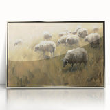 Framed acrylic print showcasing a vibrant landscape design in silver tones, elegantly displayed from the front view, perfect for modern home decor accentuating nature themes.