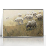 Framed acrylic landscape artwork showcasing vibrant colors and intricate details, set in a sleek white frame, perfect for modern home decor and art enthusiasts.