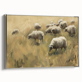 Framed canvas artwork showcasing a stunning landscape in silver frame, highlighting vibrant colors and intricate details, ideal for home decor and art lovers.