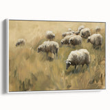 Framed canvas artwork showcasing a vibrant landscape design with rich colors, displayed from the side in a bright, modern setting, perfect for home décor.