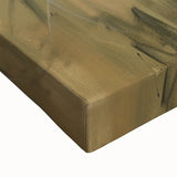 Close-up of a stretched canvas showcasing a vibrant landscape design, highlighting rich colors and intricate details, perfect for home decor enhancement.