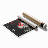 Fiery Passion Pop Art Wall Art – Bold Black, Red, and White Canvas