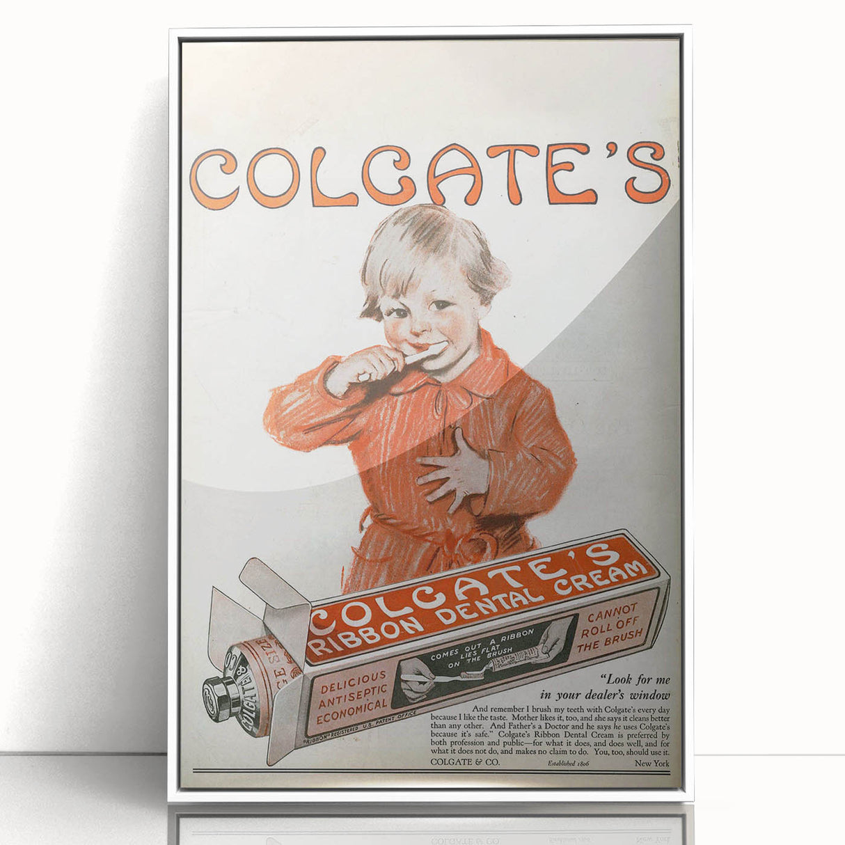 Vintage Colgate Ribbon Dental Cream Poster - Classic Retro Ad Art
