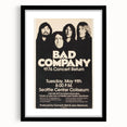 Bad Company 1976 Concert Poster – Retro Black & White Wall Art
