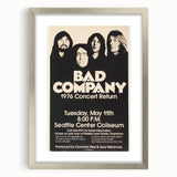 Bad Company 1976 Concert Poster – Retro Black & White Wall Art