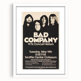 Bad Company 1976 Concert Poster – Retro Black & White Wall Art