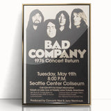 Bad Company 1976 Concert Poster – Retro Black & White Wall Art