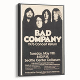 Bad Company 1976 Concert Poster – Retro Black & White Wall Art