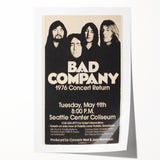 Bad Company 1976 Concert Poster – Retro Black & White Wall Art