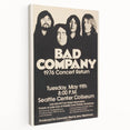 Bad Company 1976 Concert Poster – Retro Black & White Wall Art