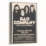 Bad Company 1976 Concert Poster – Retro Black & White Wall Art