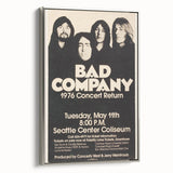 Bad Company 1976 Concert Poster – Retro Black & White Wall Art