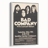 Bad Company 1976 Concert Poster – Retro Black & White Wall Art