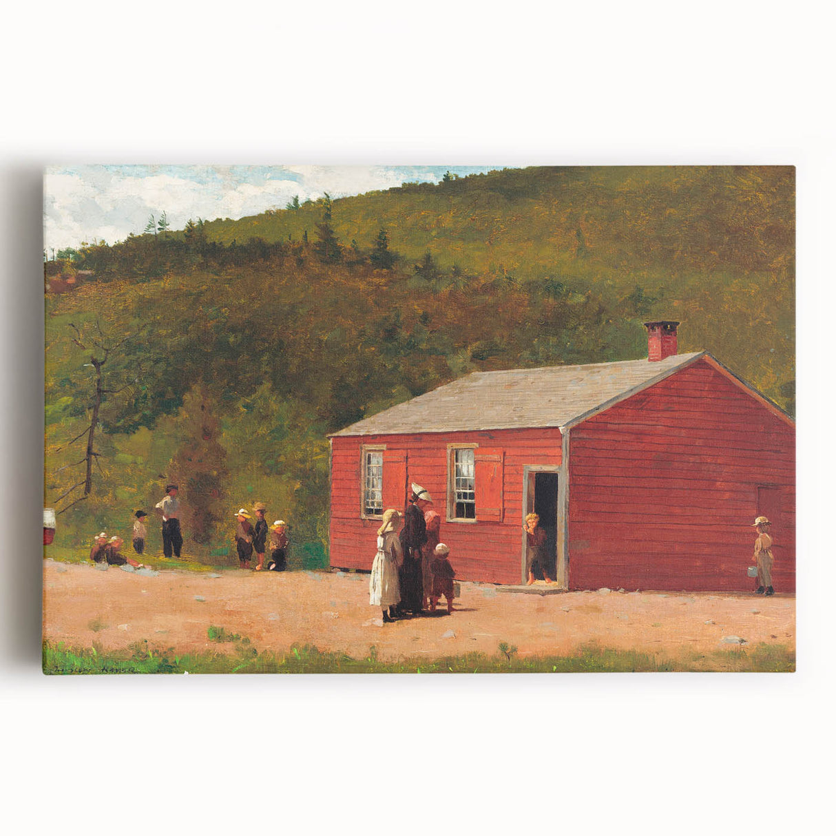 Realism Art Print of Schoolhouse Scene - Fine Art Realism Canvas
