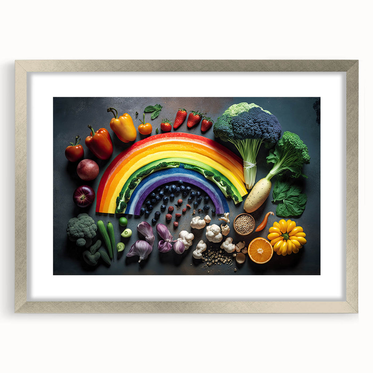 Colorful Rainbow Food Art – Vibrant Kitchen Still Life Print
