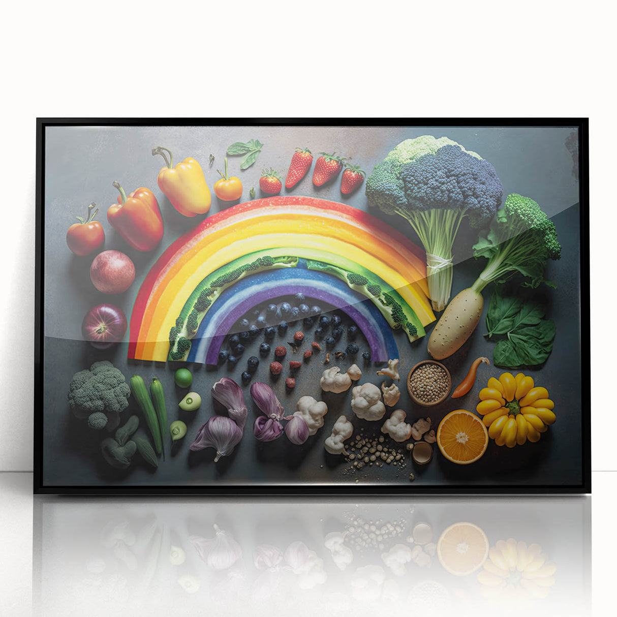 Colorful Rainbow Food Art – Vibrant Kitchen Still Life Print