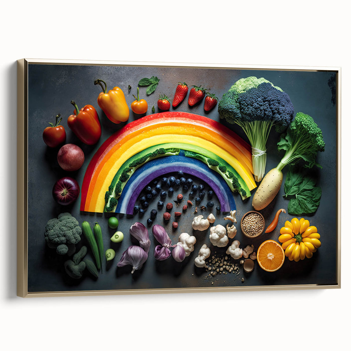 Colorful Rainbow Food Art – Vibrant Kitchen Still Life Print