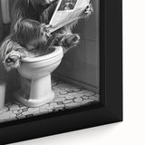 Highland Cow Bathroom Wall Art - Fun Black and White Decor