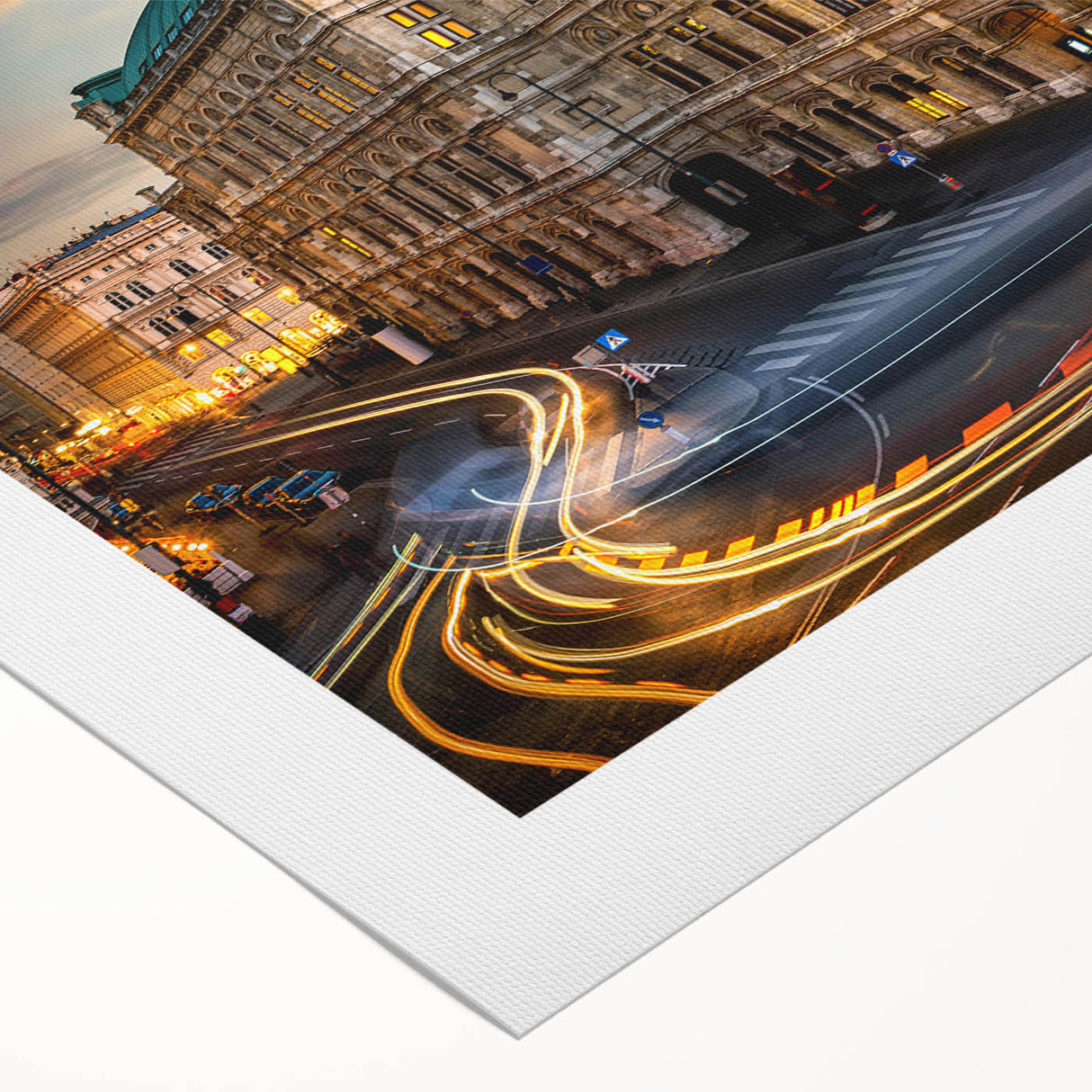 Art deco poster of an Austrian landscape in muted earth tones on rolled canvas, suitable for dining room decor.