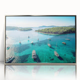 Framed acrylic print of a Croatian landscape in muted earth tones, ideal for modern art wall decor.