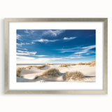 Extra large framed wall art of abstract Danish scenery in muted earth tones, ideal for living room decor.