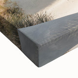 Black and white landscape art painting of a European scenery on stretched canvas, ideal for bedroom wall decor.