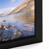 Extra large framed canvas of a textured black wall art depicting a colorful European landscape, ideal for living room decor.