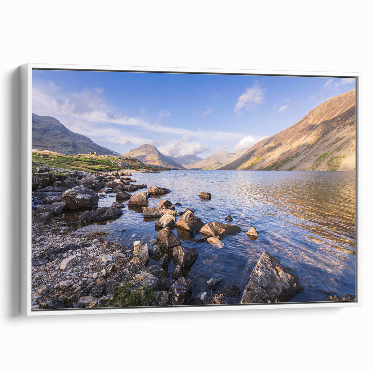 Vintage poster art of Cumbria, England, featuring colorful landscape on extra large framed canvas.