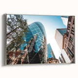 Framed canvas landscape art painting of London featuring colorful art on a black background, ideal for office decor.