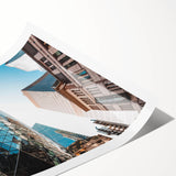 Extra large wall art featuring line art flowers in muted tones on rolled canvas, ideal for large living room decor.