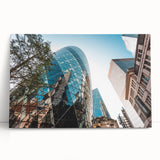 Black and white canvas print of the London skyline, ideal for kitchen wall art.