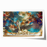 Extra large rolled print of Paris scenery with vibrant floral elements, ideal for dining room wall art.