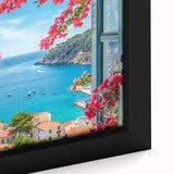 Extra large framed canvas featuring a textured black wall art scene of Provence, France, with colorful elements.