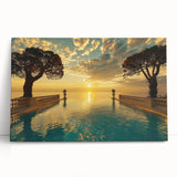 Black and white stretched canvas of a scenic South France landscape, suitable for kitchen wall art.