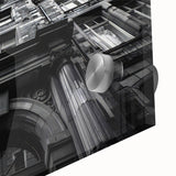 Large abstract wall art of Rome's scenery in muted earth tones on acrylic glass, ideal for dining room ambiance.