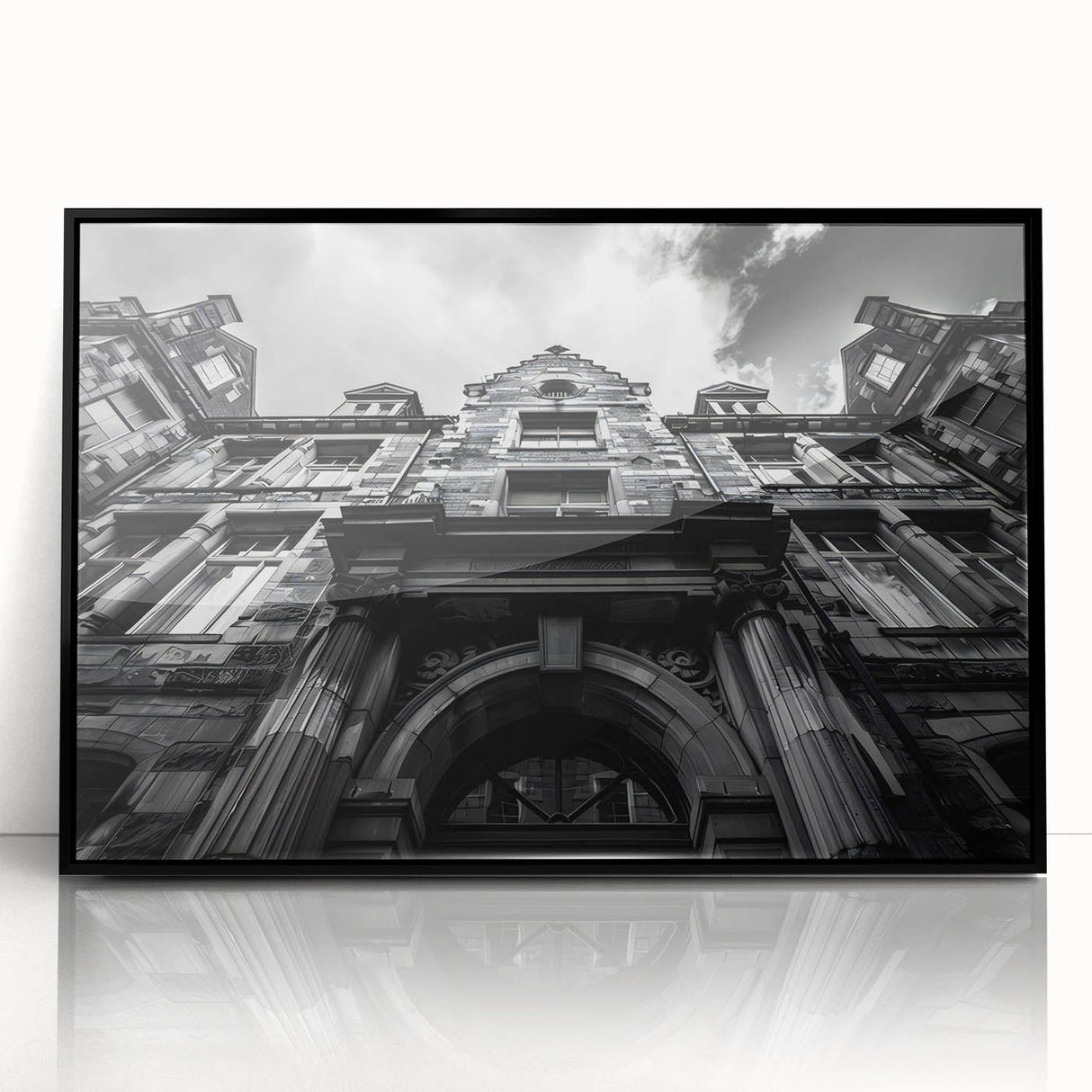 Large abstract wall art featuring a Rome cityscape in muted earth tones on a framed acrylic.