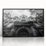 Large abstract wall art featuring a Rome cityscape in muted earth tones on a framed acrylic.