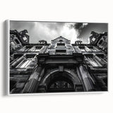 Vintage poster art of Rome with colorful details on extra large framed canvas, ideal for living room decor.