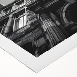 Art deco poster of Rome with muted earth tones on rolled canvas, suitable for dining room decor.