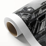 Art deco poster of Rome scenery on rolled canvas, featuring muted earth tones.