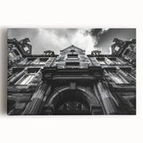 Black and white large art print of Rome scenery on stretched canvas, ideal for kitchen wall art or bedroom.